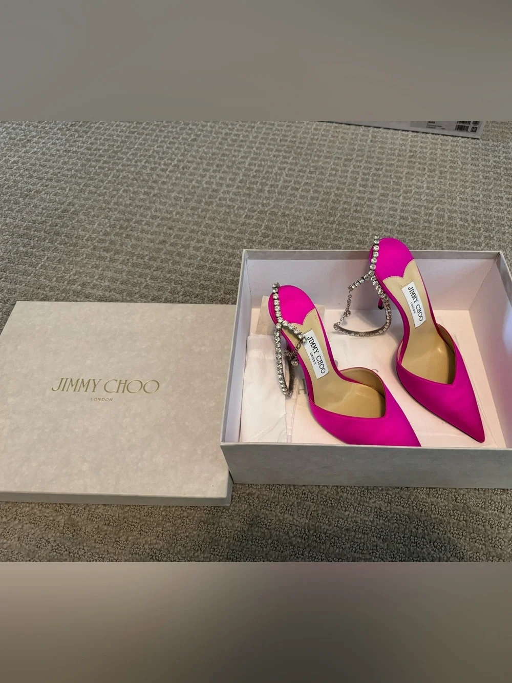 Jimmy Choo Saeda 100 mm Satin Heel. Size 38 - Picture 2 of 11